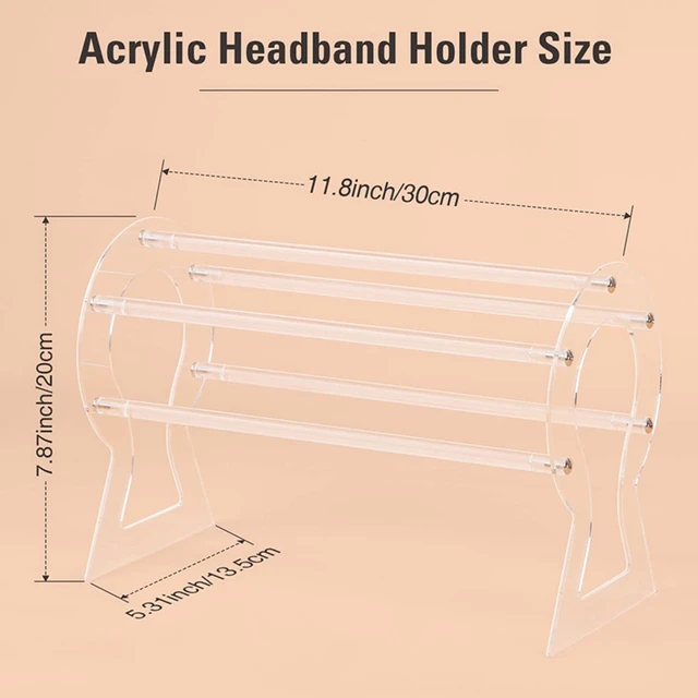 Headband Holder, Clear Headband Organizer, Acrylic Hair Hoop Display Stand,  Headband Storage Holder for Women and Girls 