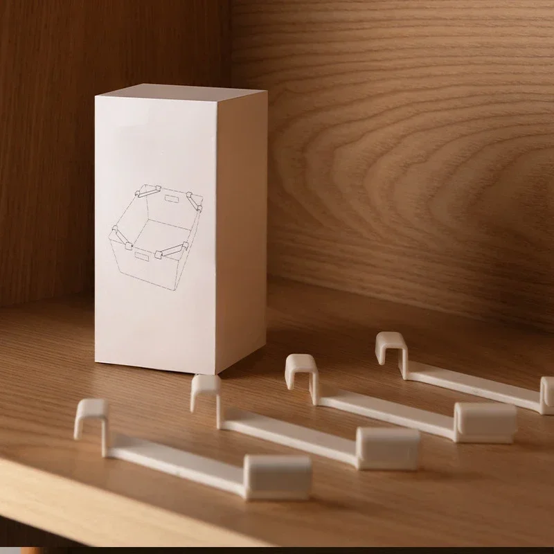 4PC Stacking Assistant Desktop Storage Box, Movable Kitchen Cabinet, Right Angle Storage Frame, Stackable Buckle