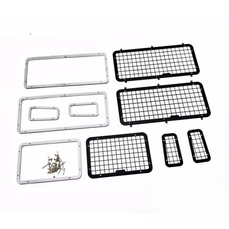 

Windows Metal Protective Mesh set for 1/10 Scale RC Crawler Car Model RC4WD Gelande ii Defender D90 Body Upgrades