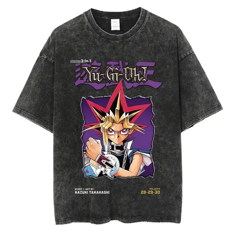 Yu-Gi-Oh! Osiris der Himmelsdrache Übergroßes T-Shirt Vintage Washed Anime Grafik-T-Shirt für Herren Harajuku Streetwear Kurzarm-Oberteil – Detail 27