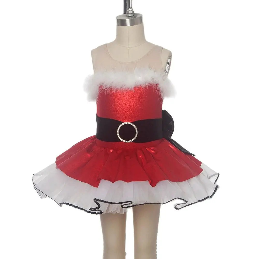 

Dance Favourite Red sequin spandex bodice ballet tutu, nice design girl stage performance costume, jazz/tap dance costume