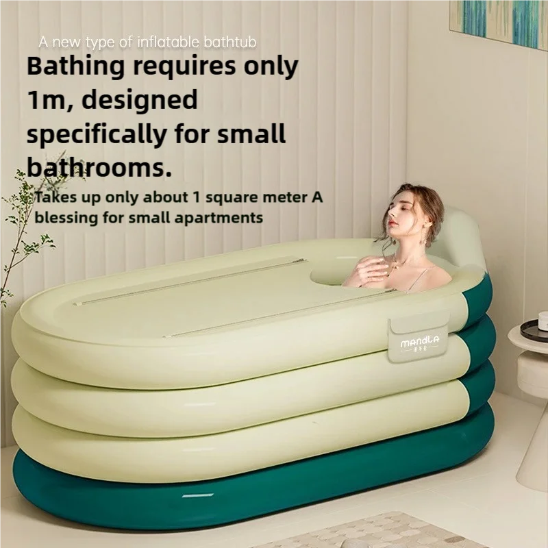 Bathing Bucket for Adults, Inflatable Bathtub, Thickened and Foldable Full Body Sitting Bathtub Sweat Steaming Medicine Bath