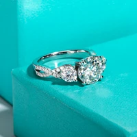 AnuJewel 4.25cttw Moissanite Infinity Engagement Rings D Color 925 Sterling Silver 3 Stone Wedding Anniversary Ring For Women 5