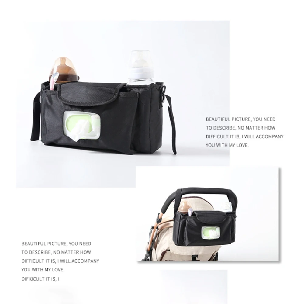 Multifunctional Baby Stroller Bag Waterproof Large Capacity Stroller Storage Hanging Bag with Multiple Pockets Baby Care
