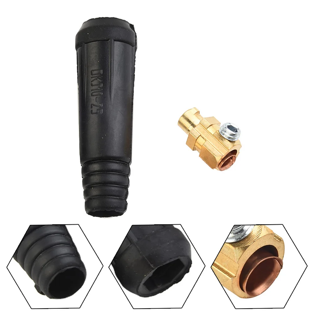 Welding Cable Connector Connector-Plug Soldering Tools 200Amp 2pcs/set Black DKJ10-25 Universal Welding Cable Board Connectors