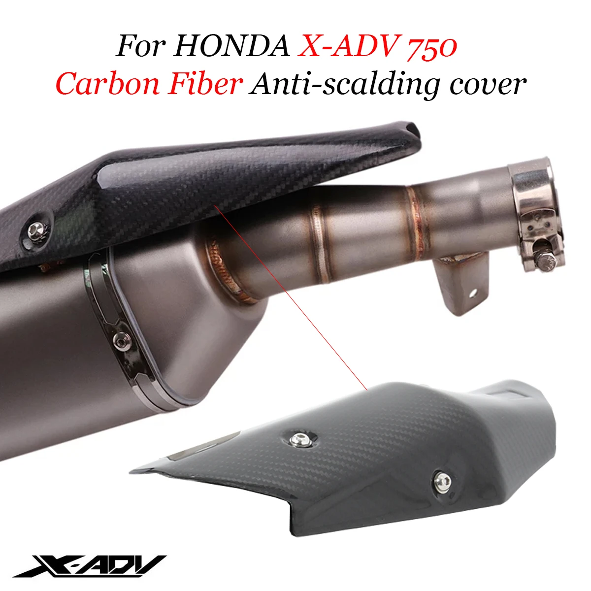 Motorcycle Muffler Carbon Fiber heat Slip on For Honda X-ADV 750 X ADV750 2017-2021 Exhaust