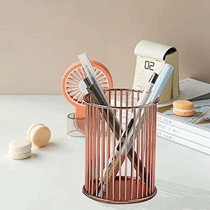 1 PCS Pen Holder, Mesh Pencil Pen Holder Cup Round Pencil Holder Metal For Desk Office Pen Organizer