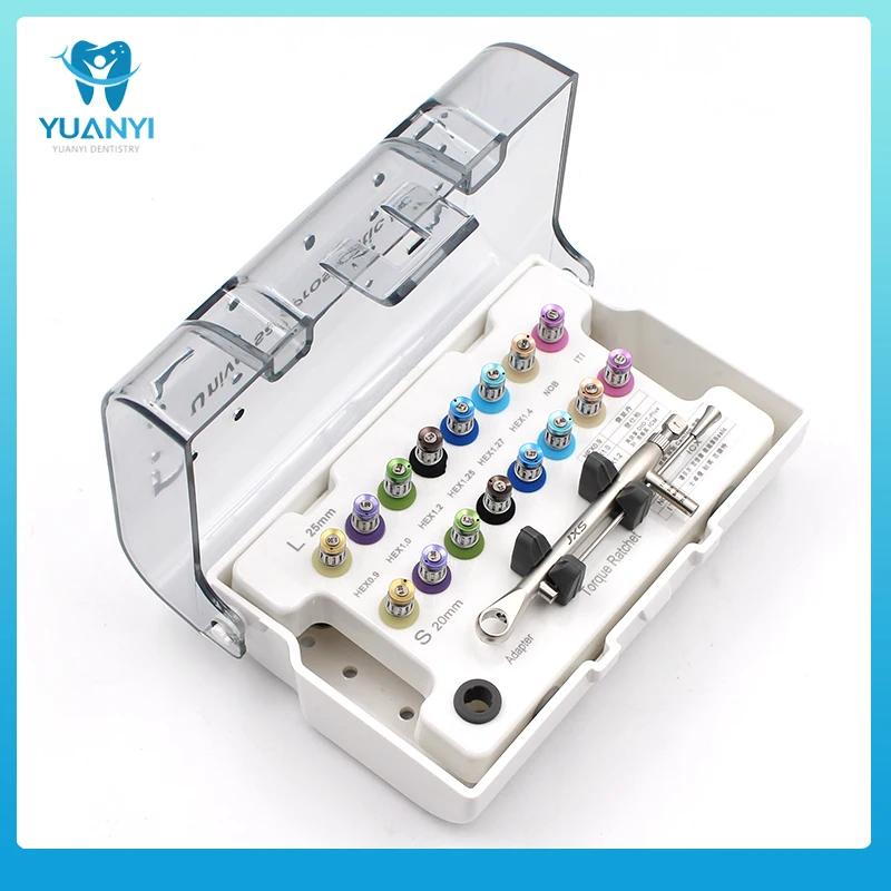 Tournevis électriques universels 10-70NCM Clé dynamométrique dentaire Kit d'outils de réparation d'implants à cliquet_voghion.com