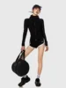 Slim and thin sweet and cool versatile hooded short sweater solid color American basic casual jacket women's autumn 2
