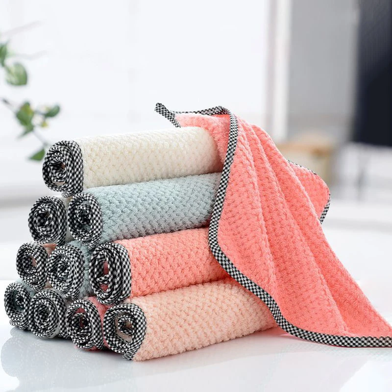 10pcs Microfiber Dishcloth Absorbent Rags For Kitchen Dishes Cleaning Cloth  Non-Stick Oil Cup Dish Cloths Window Cleaning Towels - AliExpress