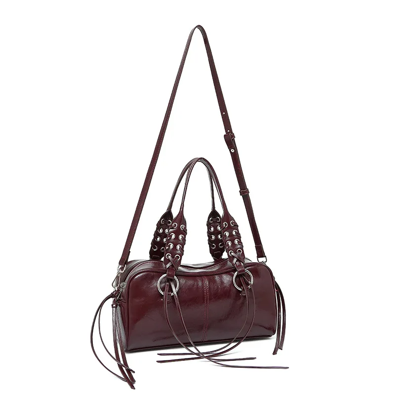 Women rivet PU Leather Shoulder Bag 2025 Winter Short Handle Crossbody Bag Luxury Designer New Handbags and Purses