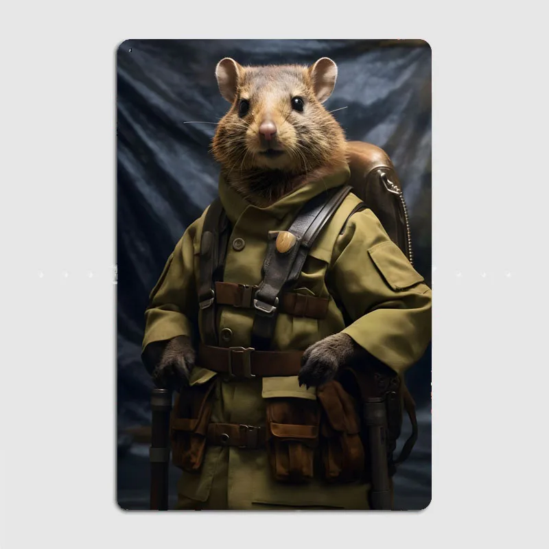 

Military Quokka High Quality Metal Plaque with Modern Aesthetic Art for Room and Bar Decor，Vintage Wall Decor Craft Gift
