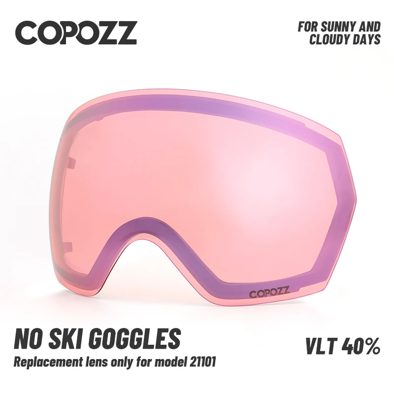 COPOZZ Replacement Ski Goggles Lens For Model 21101 Anti-fog UV400 Spherical Ski Glasses Snow Goggles Eyewear Lenses (Lens Only) 5