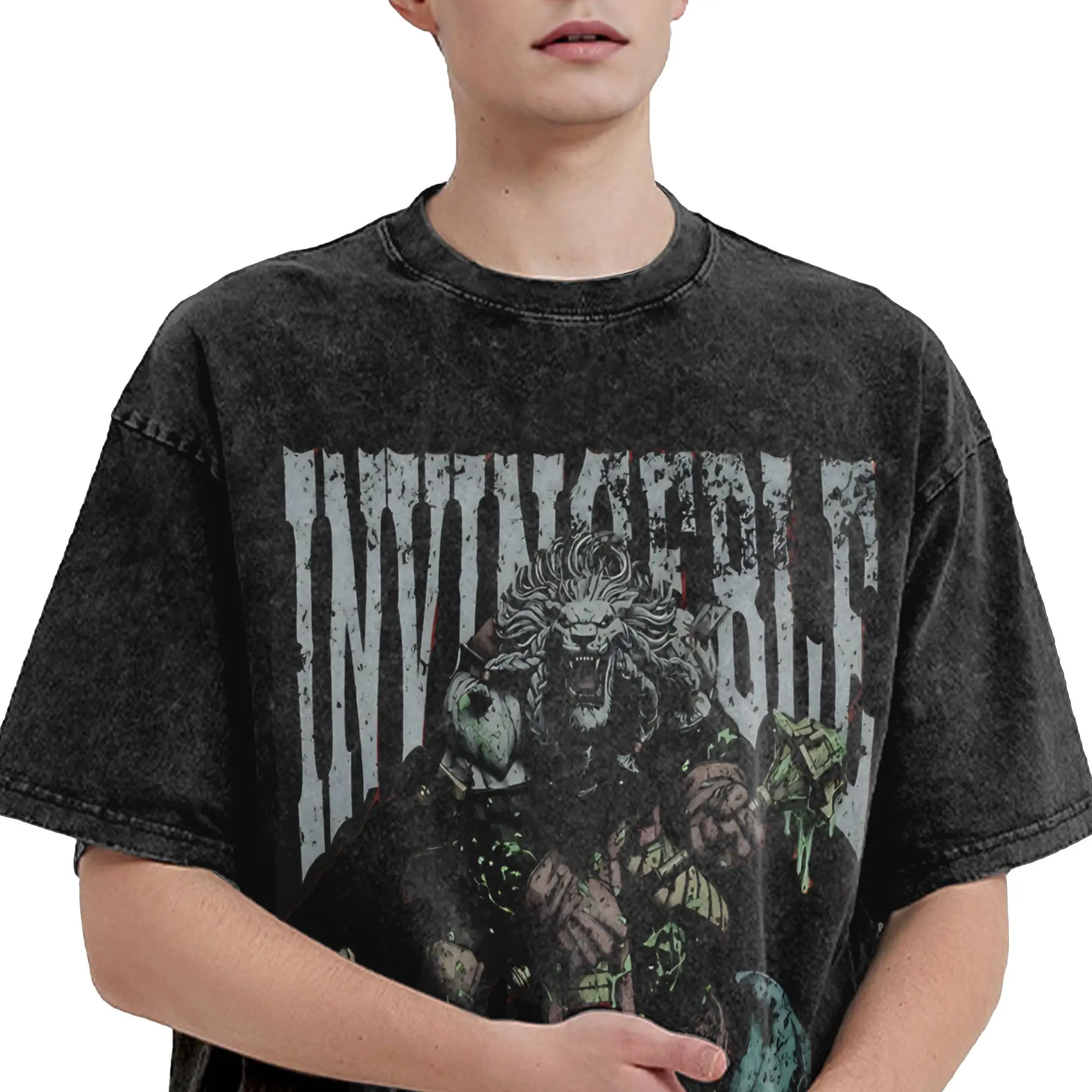 Vintage Washed Cotton Hip Hop Streetwear Graphic Tee