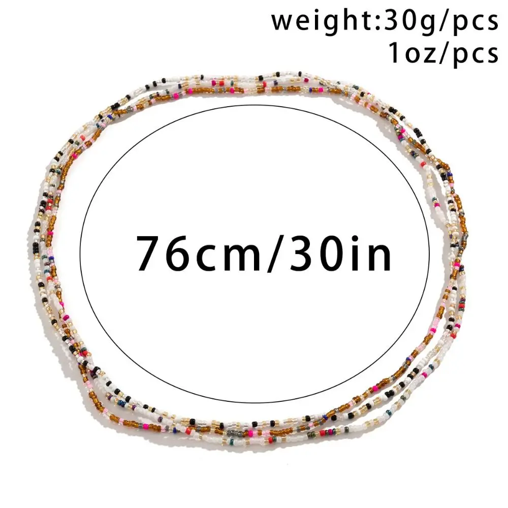 Body Jewelry Rice Bead Waist Chain Bohemian Style Colorful Belly Chain Ethnic Style Waist Jewelry Body Chain Jewelry - 6