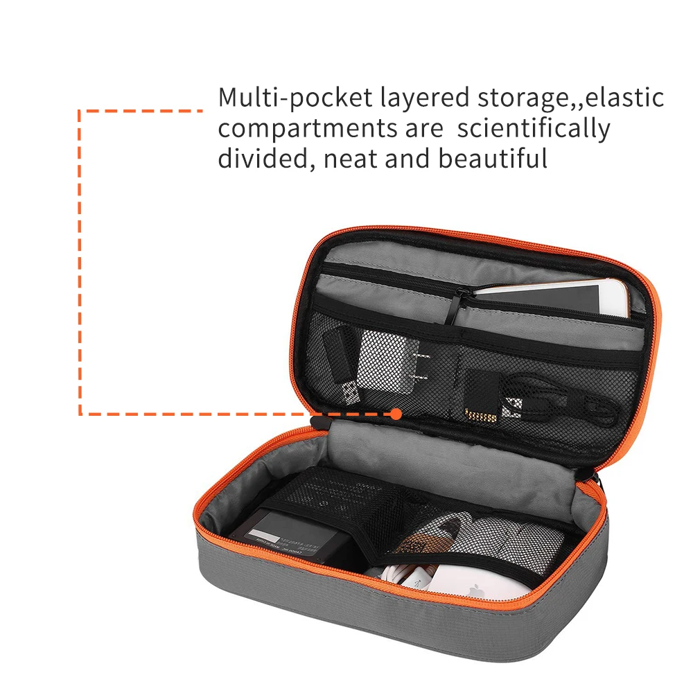 Portable Waterproof Travel Cable Organizer Bag for Electronics and Accessories