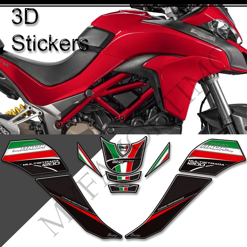 For Ducati MULTISTRADA 1200 S 1200S Stickers Decals Tank Pad Grips Gas Fuel Oil Kit Knee Protector