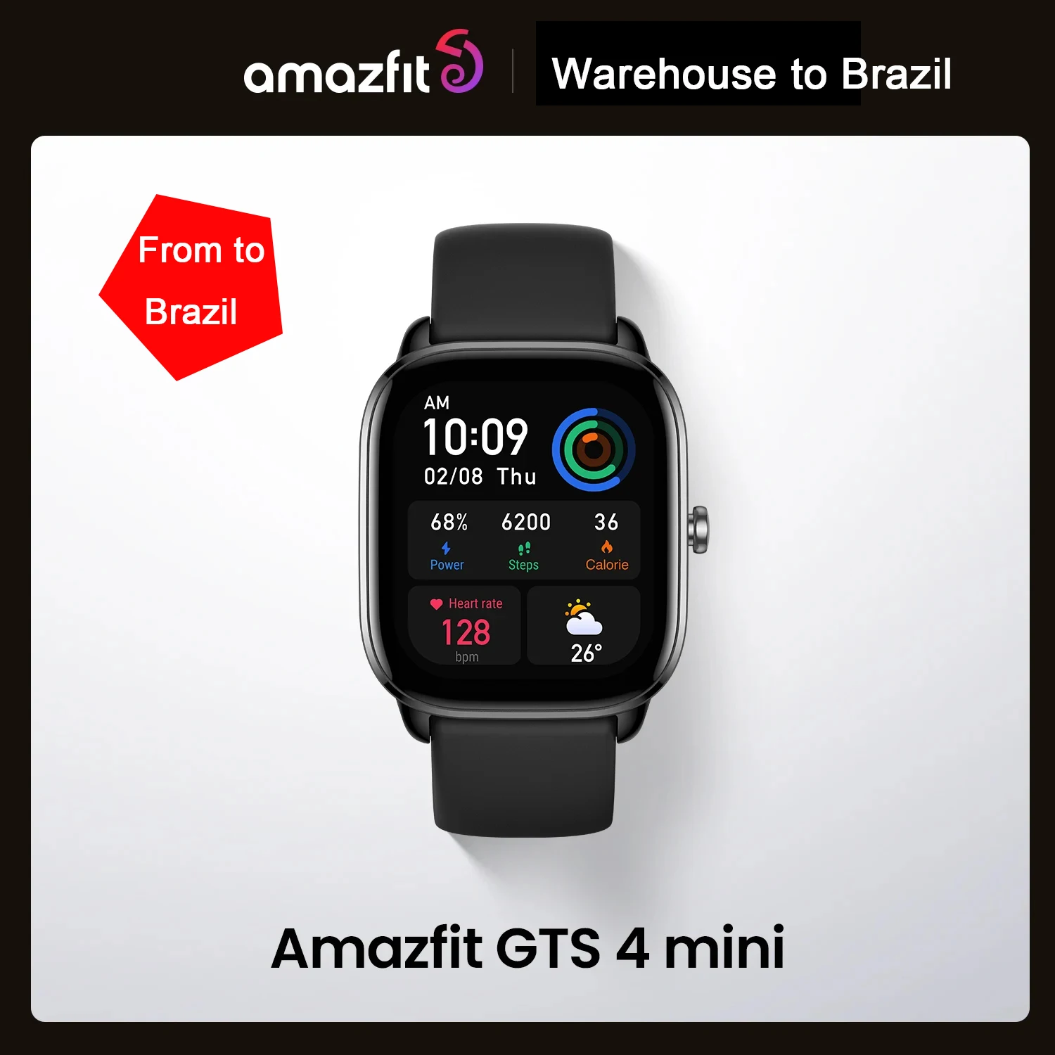 

Product in Brazil NEW Amazfit GTS 4 mini Smartwatch All-round Health Fitness Tracking Smart Watch Alexa Smartwatch For Android