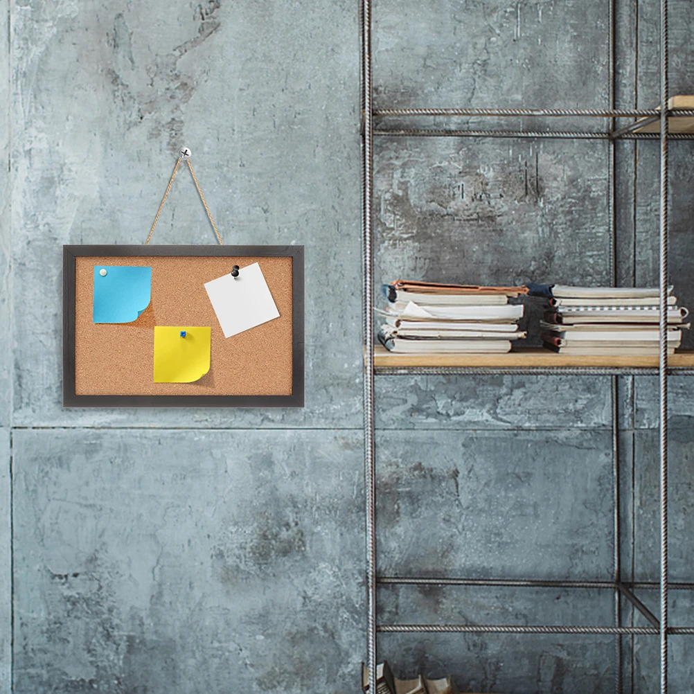 Notice Boards Cork Board Photo Display Hanging Thumbtack Bulletin Black Wall Boards Frame Display Office for Walls Decorative
