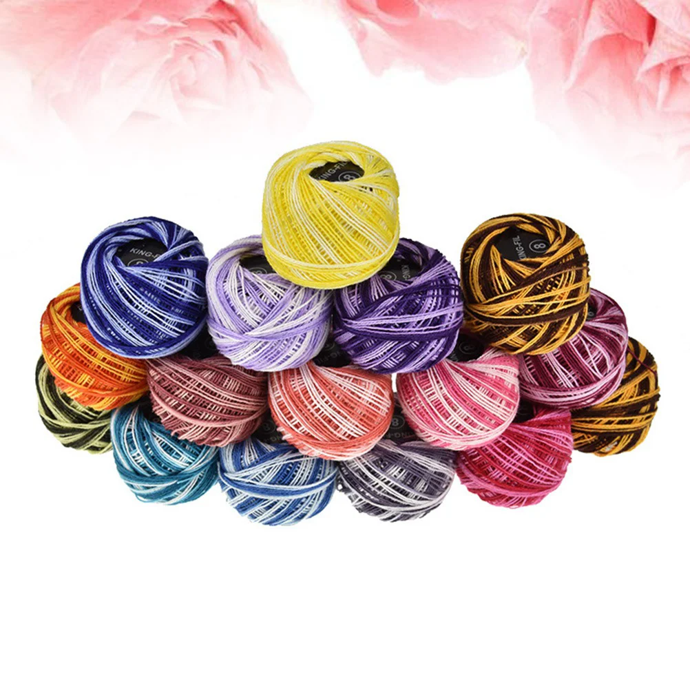 

16pcs Crochet Thread Set 16 Colors Cotton Yarn Thread for DIY Craft Embroidery Crochet Cross Stitch ( Assorted