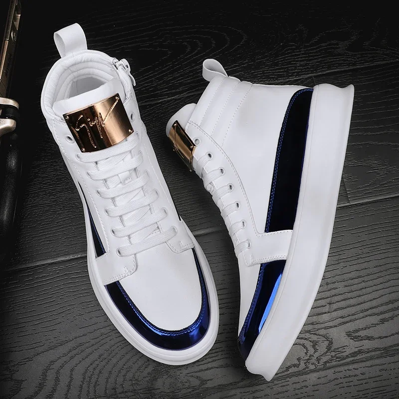 

2022 New Men Outdoor Street Metal Punk Boots Leather Casual Fahsion Ankle Boots Comfortable Punk Zapatos De Seguridad Hombre