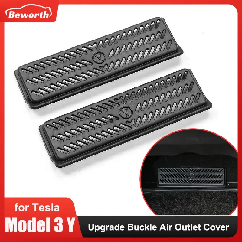 

2pcs Air Outlet Cover For Tesla Model 3 Highland 2024 Model Y Berlin Under Seat Conditioning Buckle Protective Grille Dust Mask