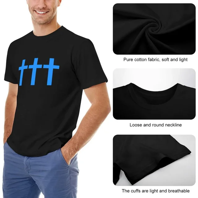 Crosses ??? New Blue T-Shirt oversizeds man t shirt custom t