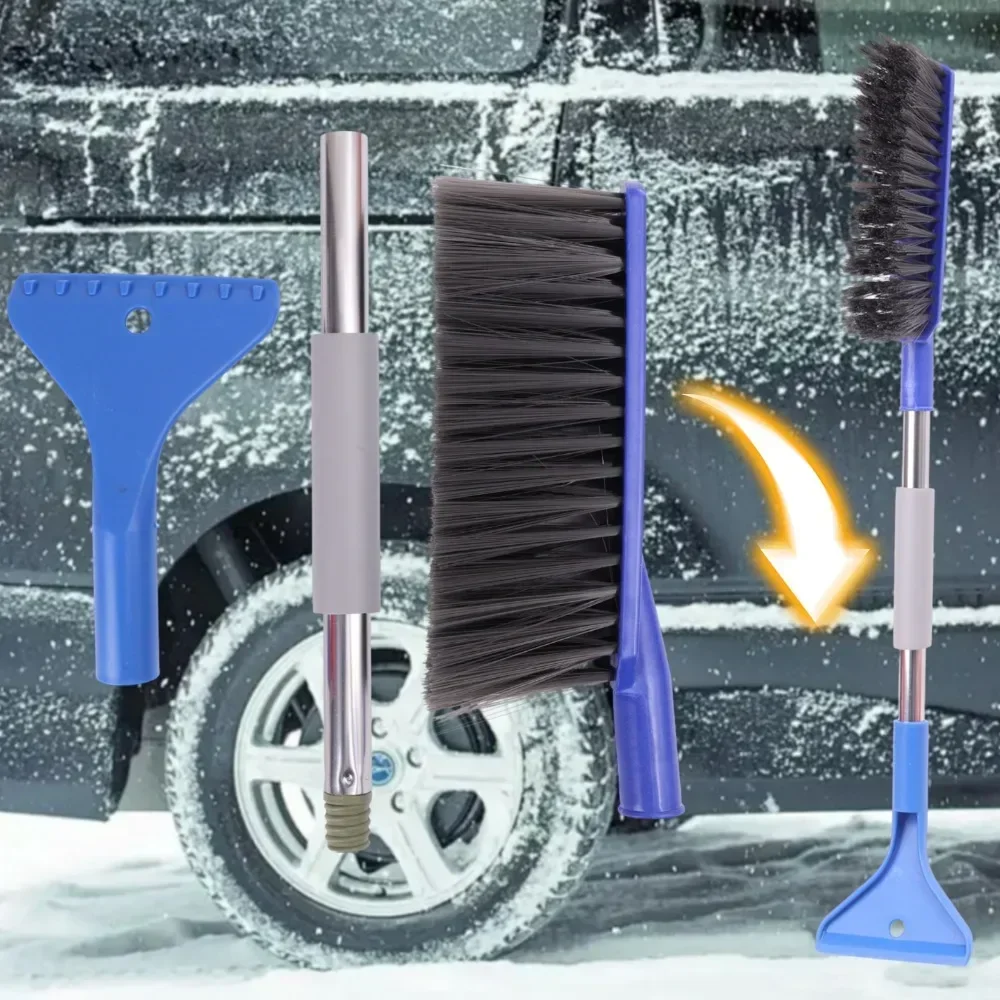 Car Snow Shovel 2-in-1 Multi Functional Removable Car Windshield Window Sweeping Snow Tools Defrosting Shovel De Icing Artifact Window Cleaning Tool Windshield Shovel Snow Shovel Windshield Deicing Instrument Car Snow Brush Snow Ice Scraper Car Deicer