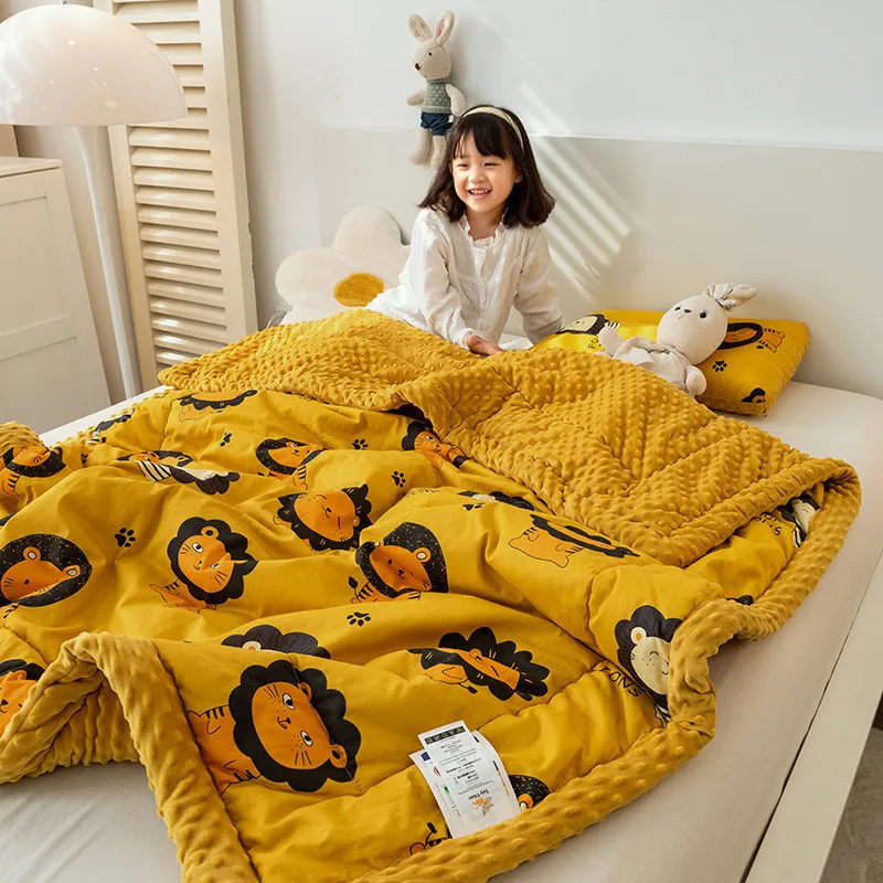 CuteAnimalBlanketForKidsSoftFluffyWinterBlanketsWarmBedCover