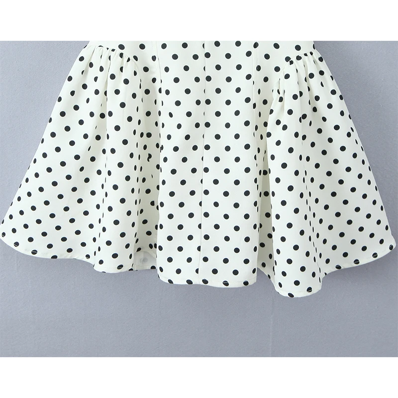 YENKYE French Style Retro Polka Dot Deep V Halter Dress Women Sexy Backless A-line Slim Sweet Elegant Mini Dresses Summer Robe