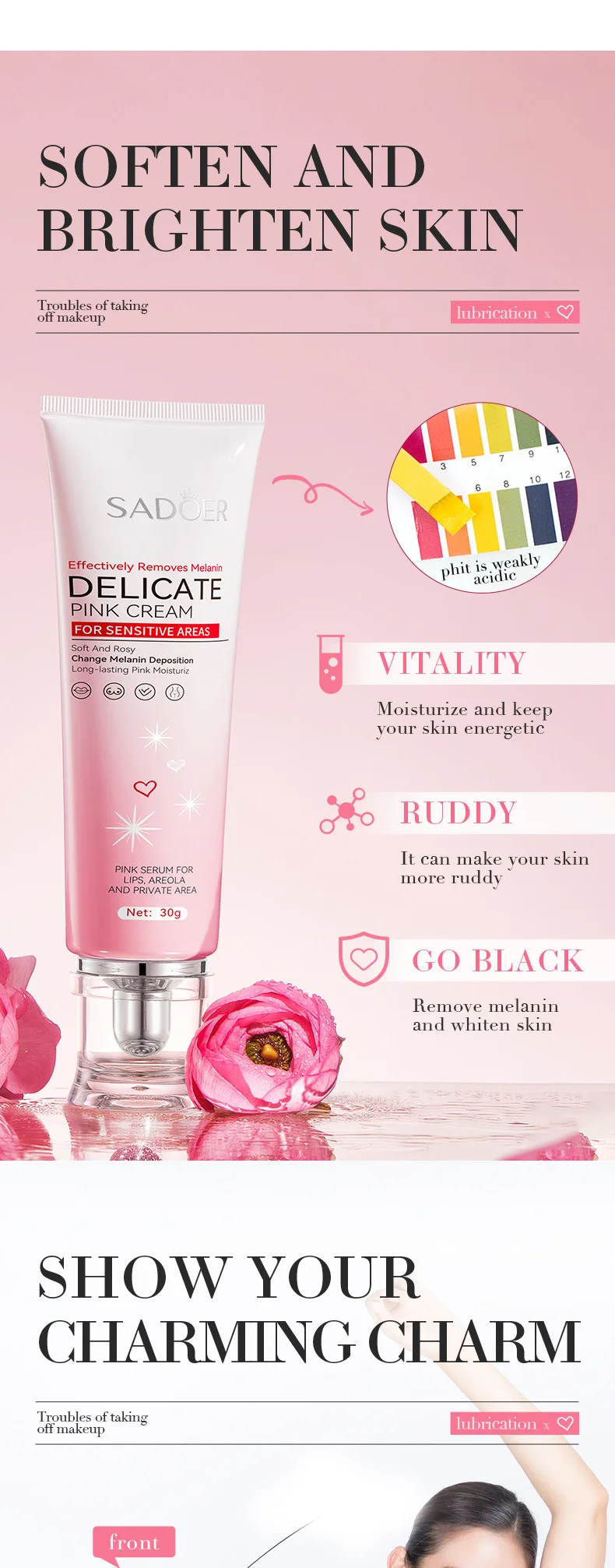 Fast Lightening Pink Lip Bleaching For Dark Lips Remove Melanin Lip Balm Sexy Rose Magic Lip Oil Whitening Moisturizing Makeup