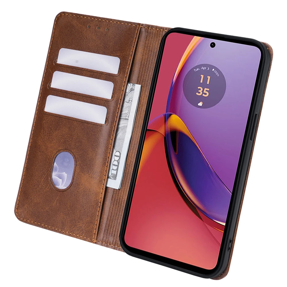 Leather Wallet Flip Case with Cover Stand