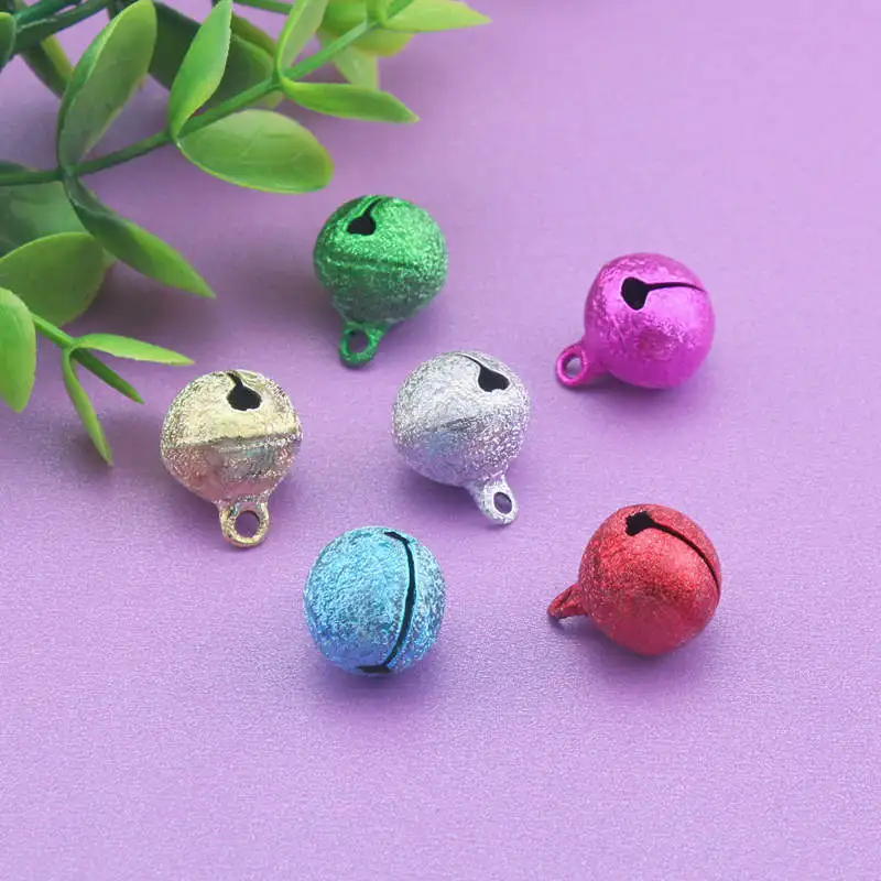 15Pcs 14*17mm Metal Jingle Bells Painted Color For DIY Keychain Pet Dog ChristmasTree Decor Crafts Accessories Ornaments Beads