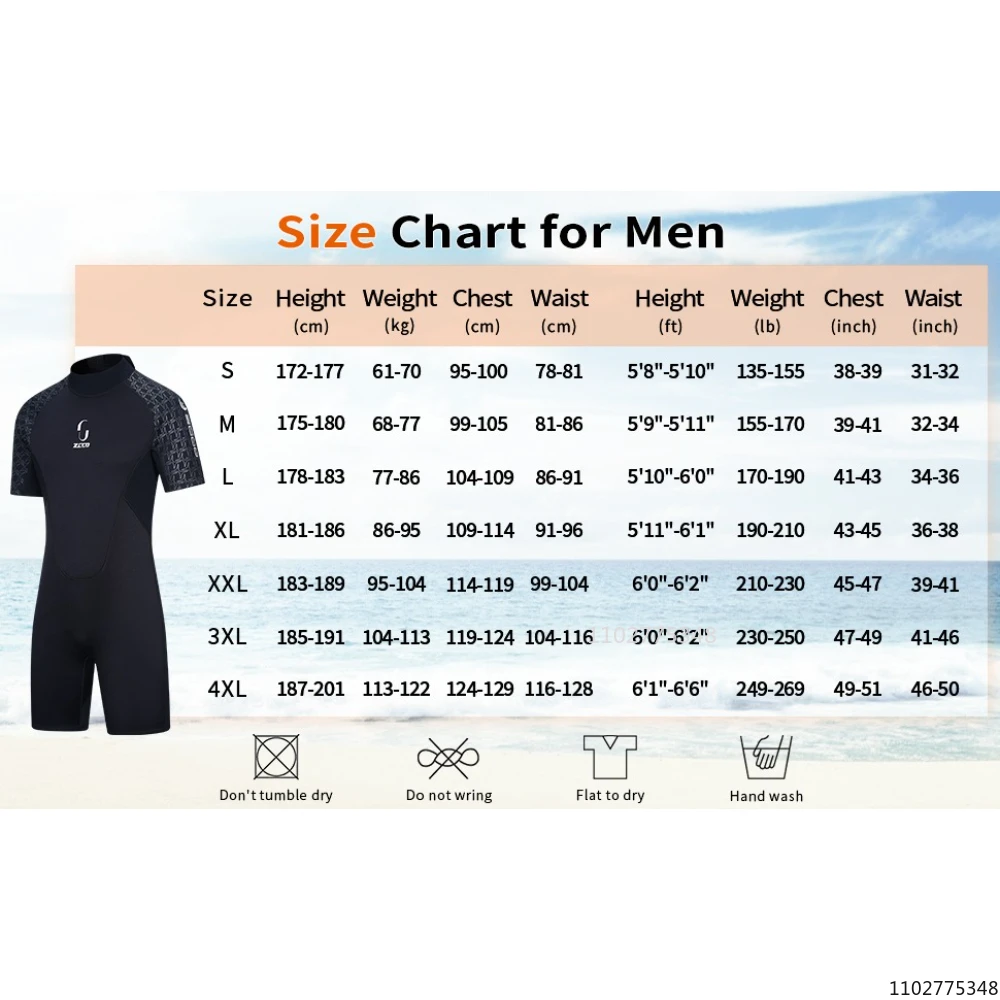 Shorty Wetsuit 3mm Men and Women Neoprene Short Sleeves Wet Suits Back Zip Surf Suit Keep Warm in Cold Water for Snorkeling