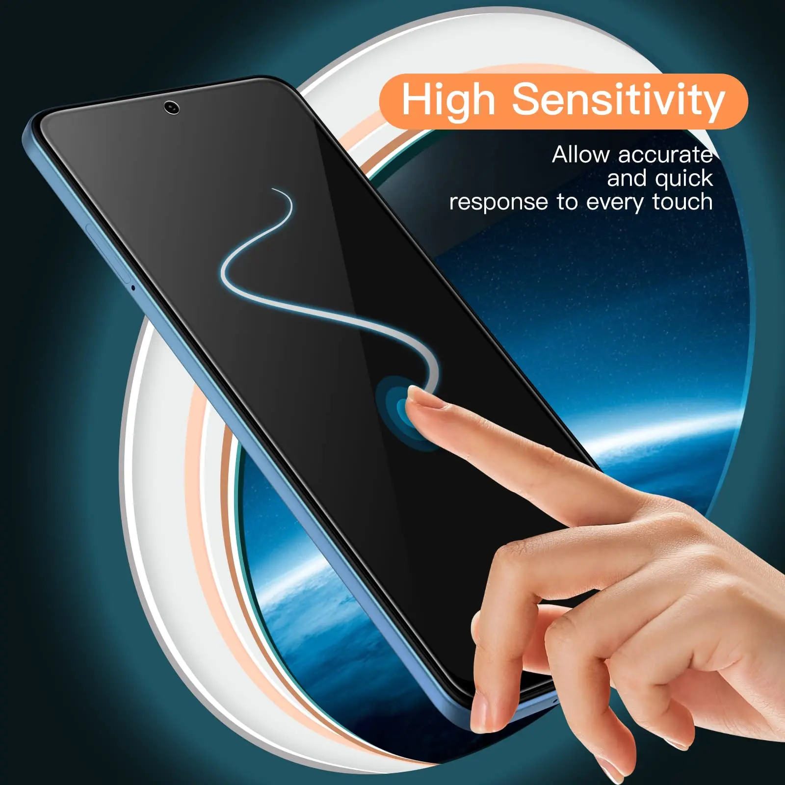 Premium Tempered Glass HD Screen Protector, Anti-Scratch & Case-Friendly