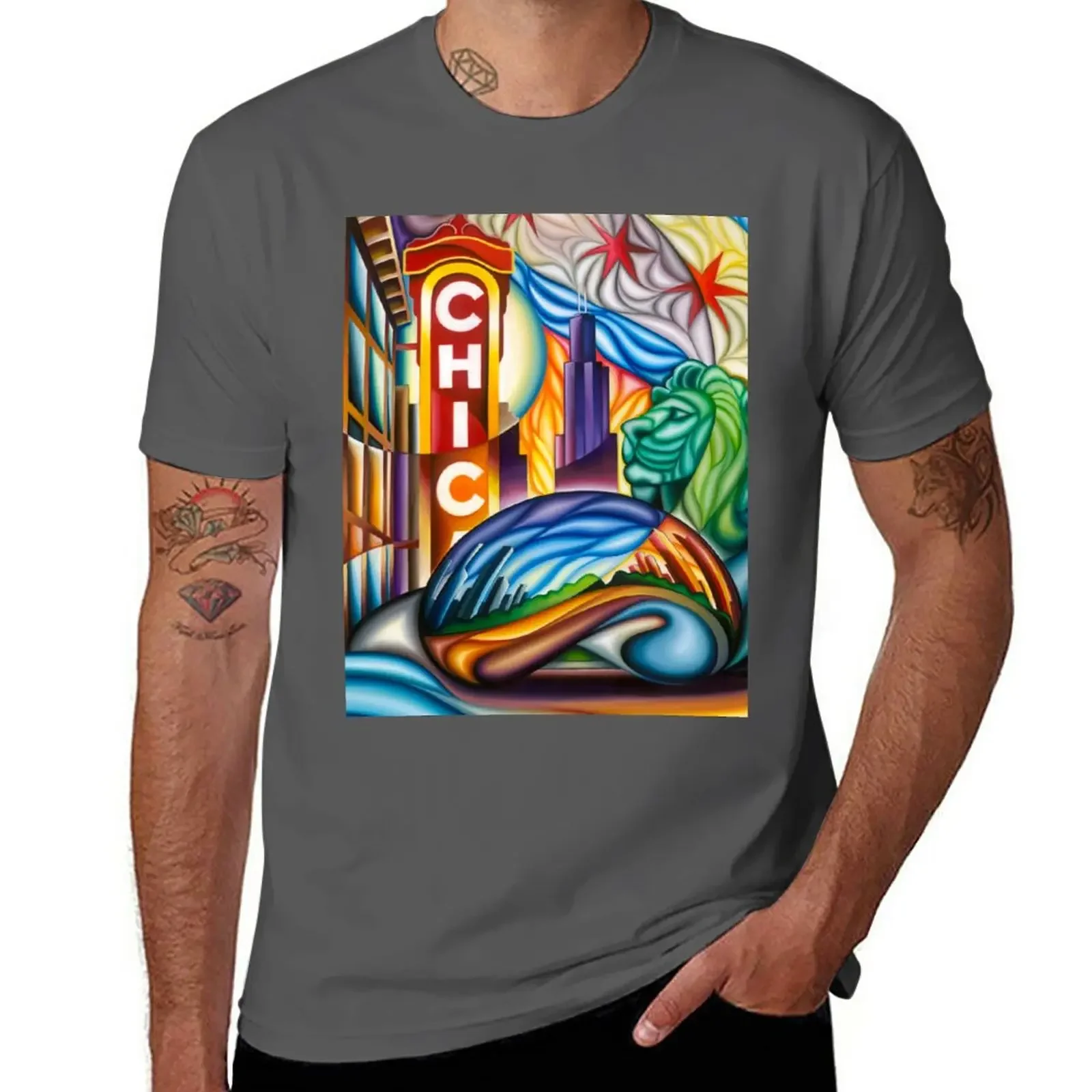 

Chicago Landmarks Montage 1 T-Shirt blanks oversized mens clothing