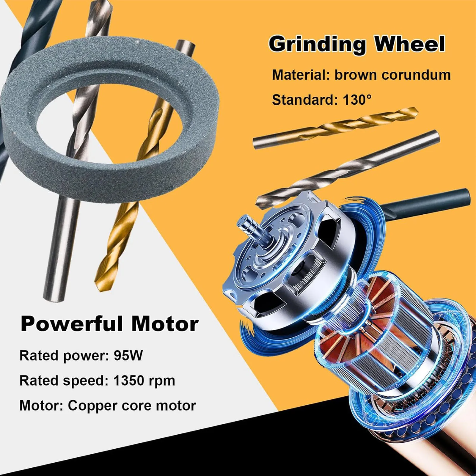 Drill Bit Sharpener Grinder Electric Power Machine Tool for 3‑12mm ...