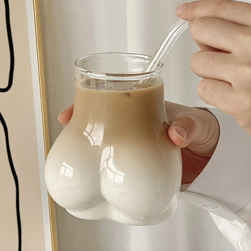 

Transparent Milk Mug Large Capacity Glass Cup For Milk Tea Eye-catching Transparent Milk Tea Cup