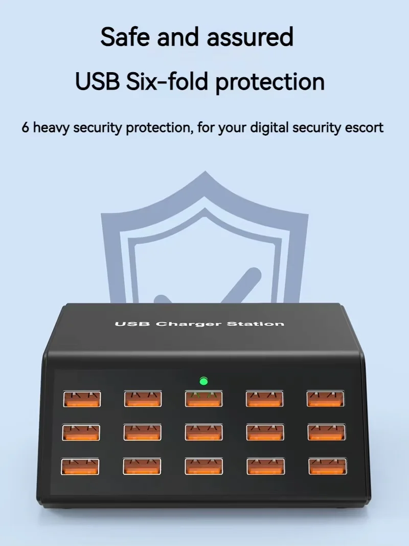 Universal Desktop USB Charger 15-Port Fast Charging