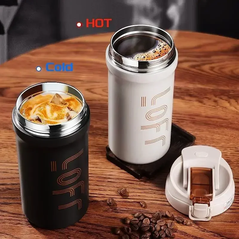 600ml/21OZ Thermal Coffee Mug with Straw Double Wall Insulated Sublimation Tumble Leakproof Water Thermos Portable Coffee Cup