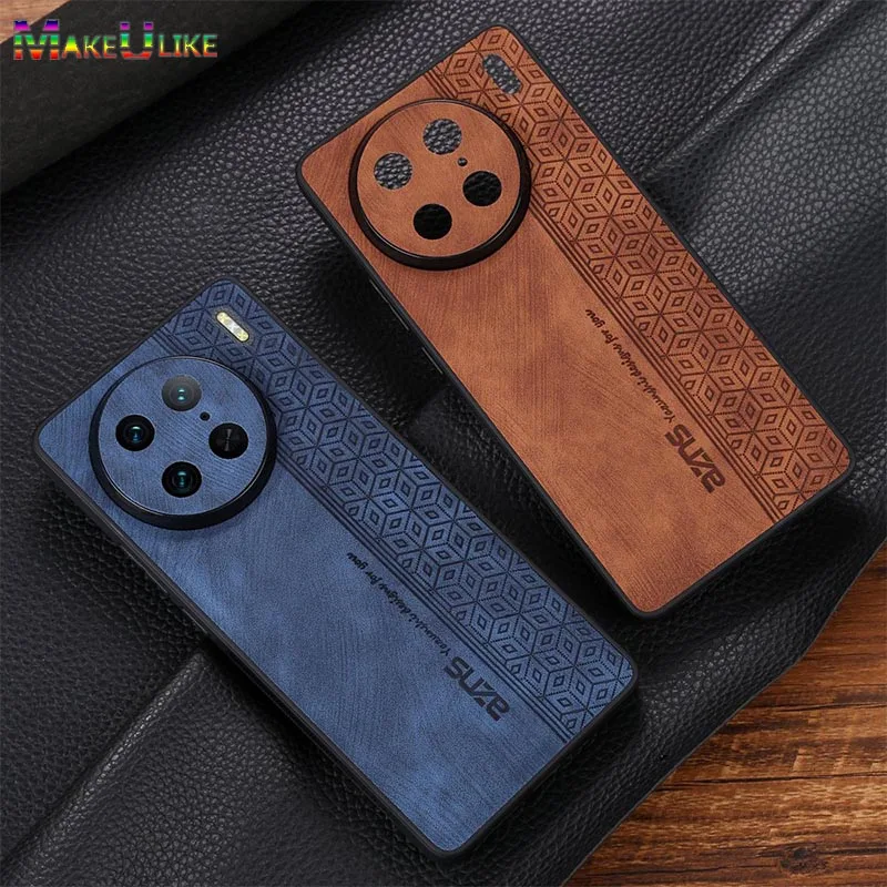 

Leather Case for Vivo X90 Pro Case Ultra Thin Cube Pattern Full Protect Cover for Vivo X90Pro X80Pro X90 X80 Pro Case