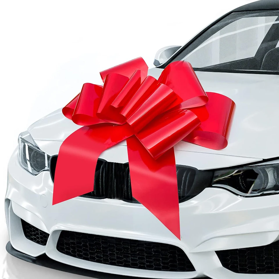 Fiocco Rosso Gigante Per Compleanno: Decorazione Enorme Per Auto E Regali, Con Ventose (58 Cm) - 5