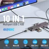 Lemorele TC46 10in1 USB HUB Docking Station USB c Hub HDMI 4K 60Hz USB 3.0 RJ45 1000Mbps PD100W Charge For Macbook Pro Laptop 3