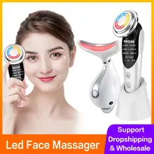 

Face Care Microcurrent Massager Face Lift Machine Radio Frequency Skin Tightening Facial Massager LED Light Therapy Anti-wrinkle