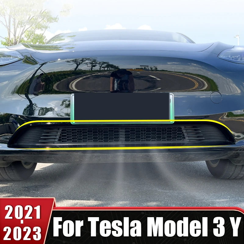 

High Quality Car Front Lower Grille Bumper Grille Cover Decoration Trim Sticker Accessories For Tesla Model 3 Y 2021 2022 2023