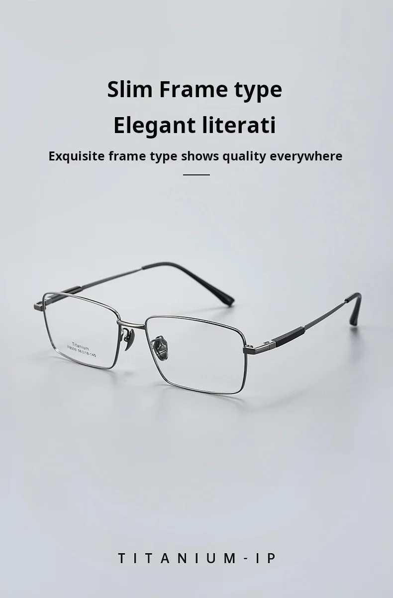 YIMARUILI Business männer Reinem Titan Brillen Rahmen Ultraleicht Mode Hochwertige Quadratische Optische Brillen F8009 – Detail 5