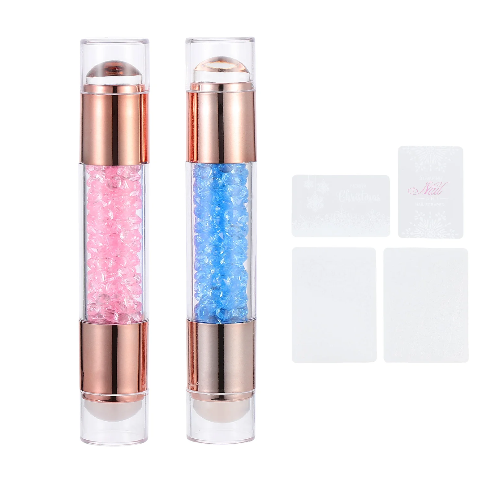 

Uonlytech French Tip Nail Tool Manicure Tools 2Pcs Silicone Nail Stamp Pen Double Ended Nail Stamper Diamond Nail Stamper