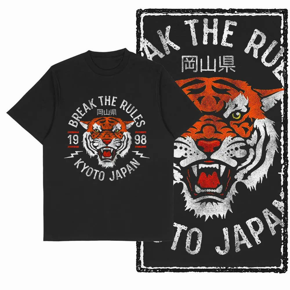 G41 Exklusives cooles Herren-T-Shirt mit Tiger-Print aus 100 % Baumwolle | Streetwear Große Größe Oansatz männer T-shirt T-shirt – Detail 4