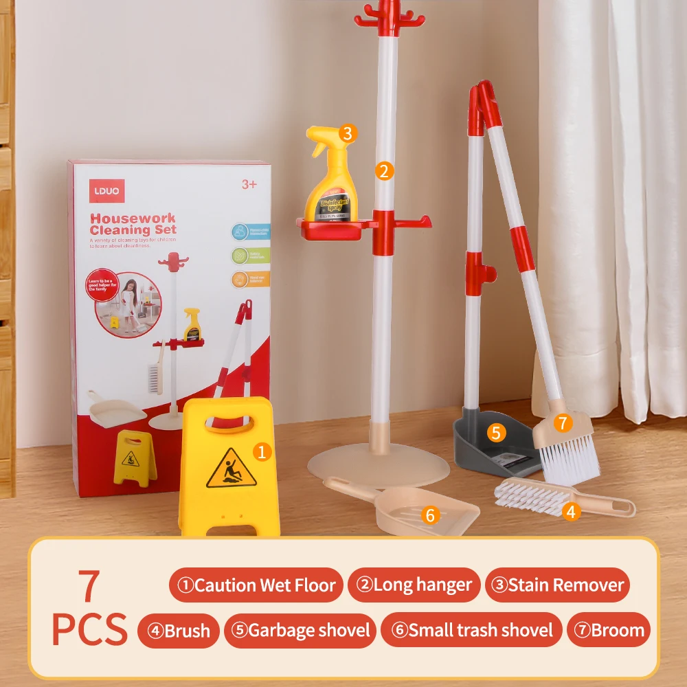Cleaning Toys Children's Pretend Play Cleaning Set and Sanitation Simulation Broom Vacuum Cleaner Tool Toy For Children Gift