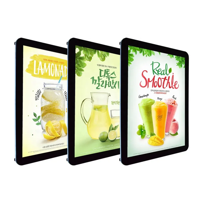 Custom  bar drink shop acrylic poster photo frame advertising publicity ice light box led menu board counter top gelato display 2 pcs display stand acrylic desktop support flyer holder table poster frame photo rack menu ad